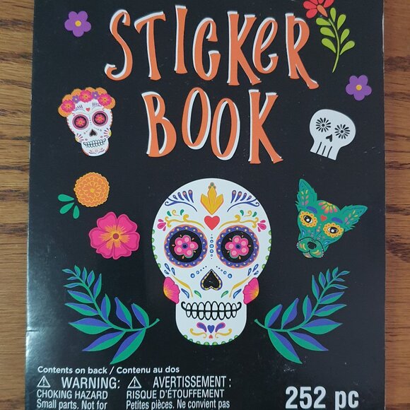 Day Of The Dead Sticker Books & Wood Block Decor Dia De Los Muertos Sugar Skull - Picture 2 of 9